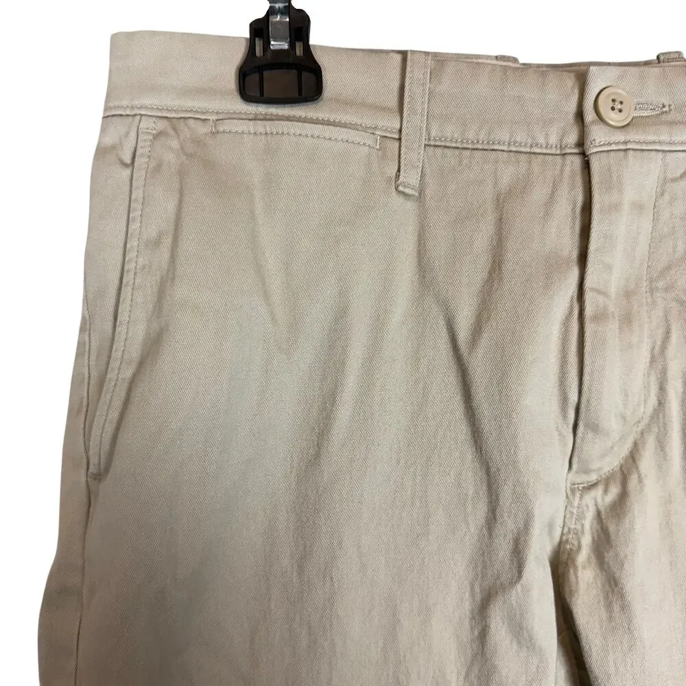 J.Crew 484 Chino Pants Mens 32x34 Beige Stretch Slim Fit‎ Mid-Rise Flat Front